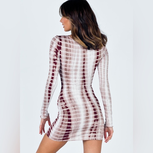 NWT Joani Tie Dye Mini Dress Brown - Picture 4 of 5